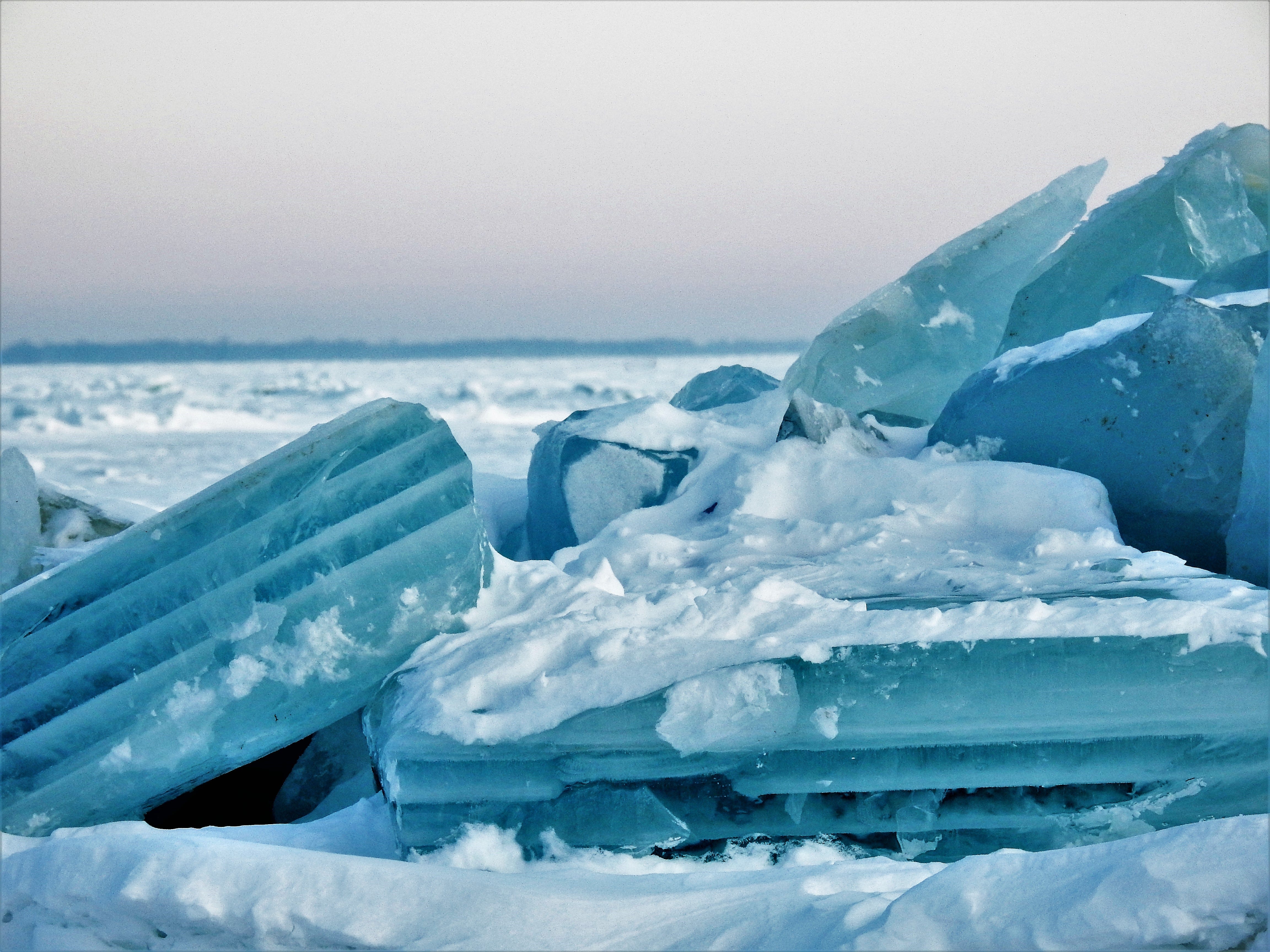 Blue ice popping up in some parts of the Great Lakes