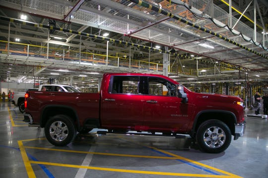 An all-new 2020 Chevrolet Silverado Heavy Duty LTZ is seen during a reveal at Flint Assembly in Flint on Tuesday, February 5, 2019.