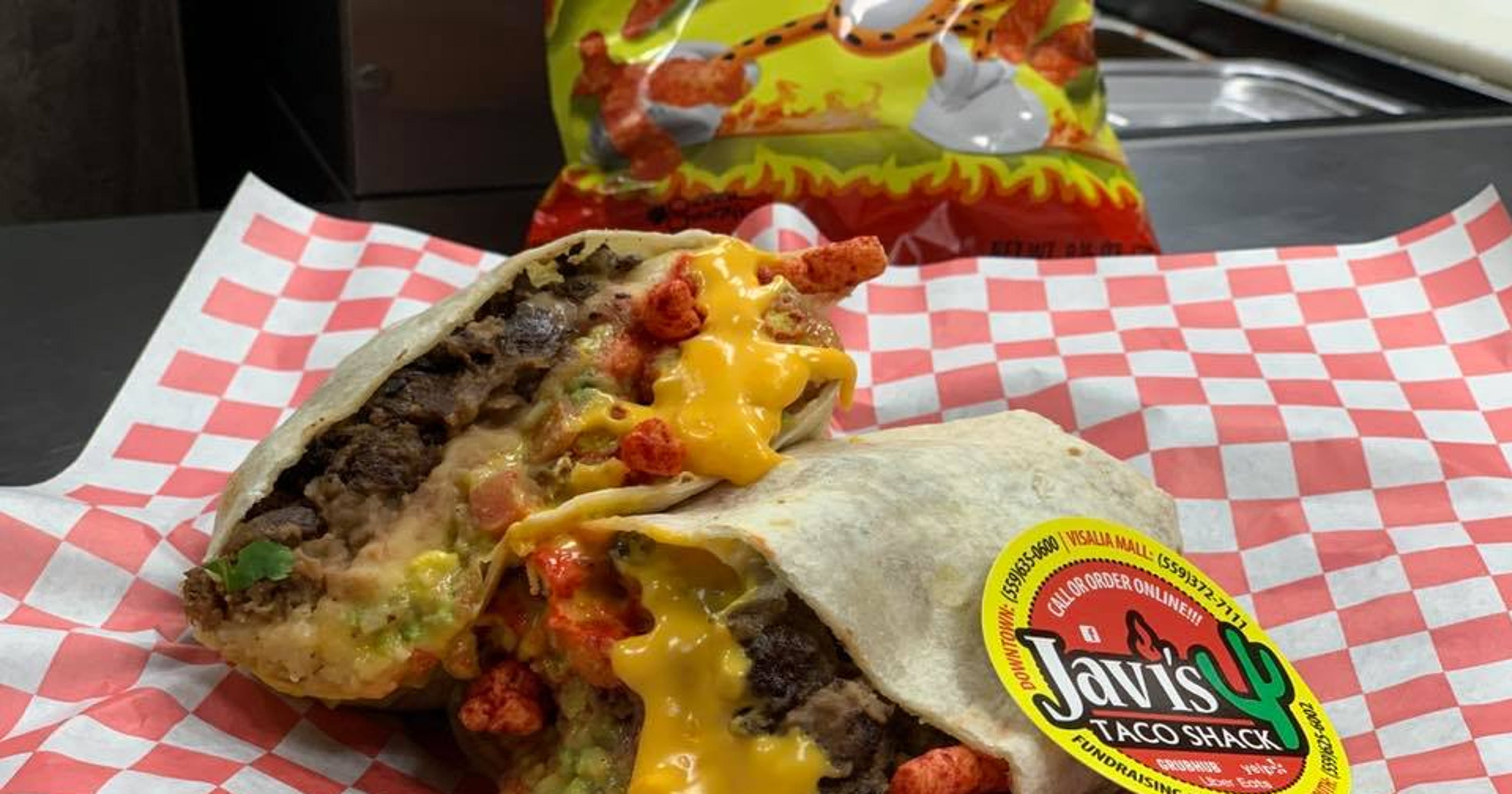 Where can you find a Flamin' Hot Cheetos burrito? In Visalia naturally