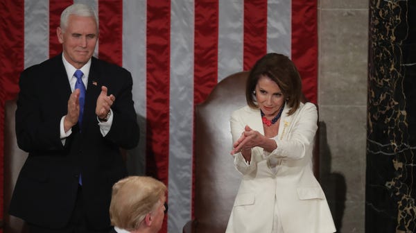 Speaker Nancy Pelosi and Vice President Mike...