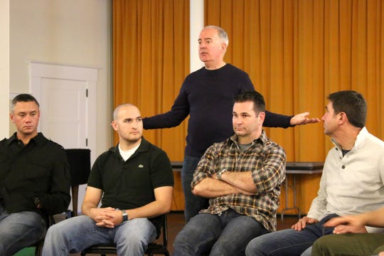 Greg Miraglia (center) leads an LGBT awareness training for police academy cadets from the Napa Police Academy. It was held in San Francisco in 2017.