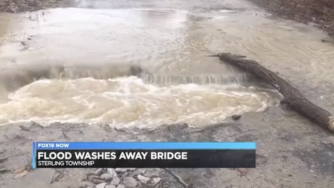 Rain washes away private road in Sterling Township, dozens stranded without funds for fix