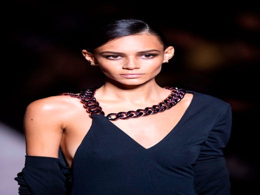 A model walks the runway during the Tom Ford fashion show at New York Fashion Week on February 6, 2019 in midtown Manhattan, New York City.