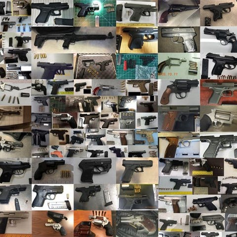 Some of the firearms found at airport checkpoints...
