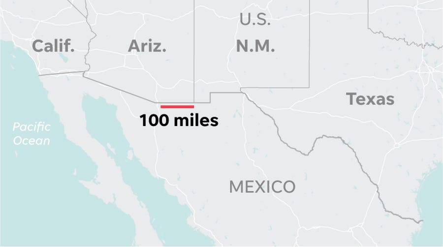 That 100 miles of new wall, in perspective.