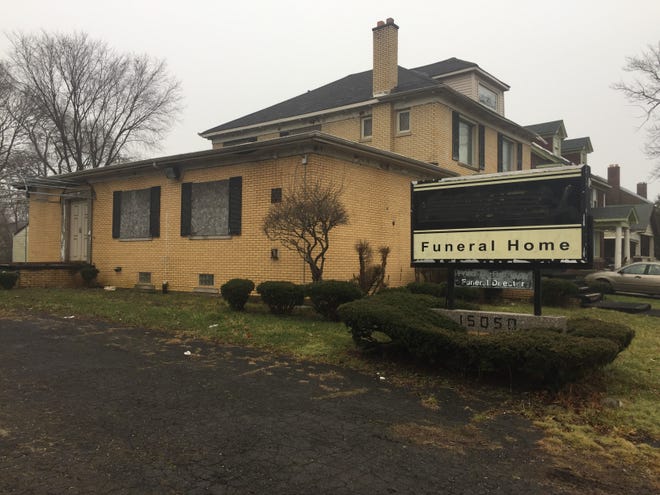 The former Ramsey Memorial Funeral Home, later renamed Howell Funeral Home, on Dexter near Fenkell, in Detroit, Mich., Feb. 7, 2019.