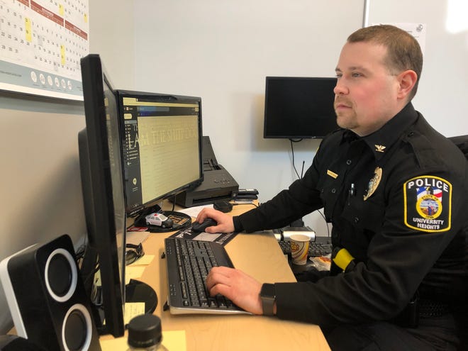 University Heights Police Chief Nate Petersen describes how a new ordinance targeting racial profiling will also bring a new data collection program to the department Friday, Feb. 8, 2019.