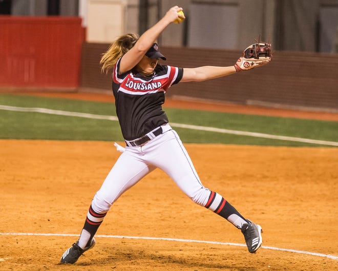 UL pitcher Summer Ellyson gets the victory in the circle, defeating Fordham  4-0 in the opening game of the 2019 softball season at Lamson Park on Thursday, Feb. 7, 2019.