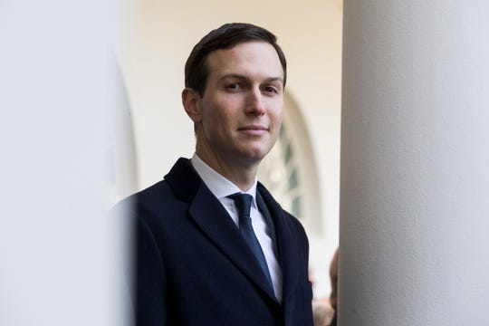 Senior adviser Jared Kushner waits for President Donald Trump to deliver remarks in the Rose Garden of the White House in Washington, D.C., Jan. 25, 2019.