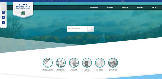 Beginning Feb. 25, Black Mountain residents looking for information related to town services will see this home page when they visit townofblackmountain.org.