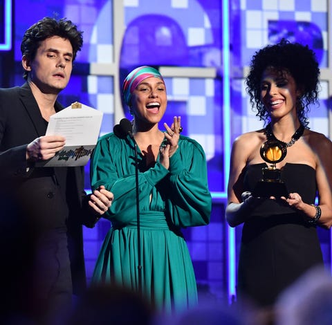 John Mayer and Alicia Keys present the award for...
