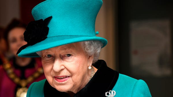 Britain's Queen Elizabeth II visits the...