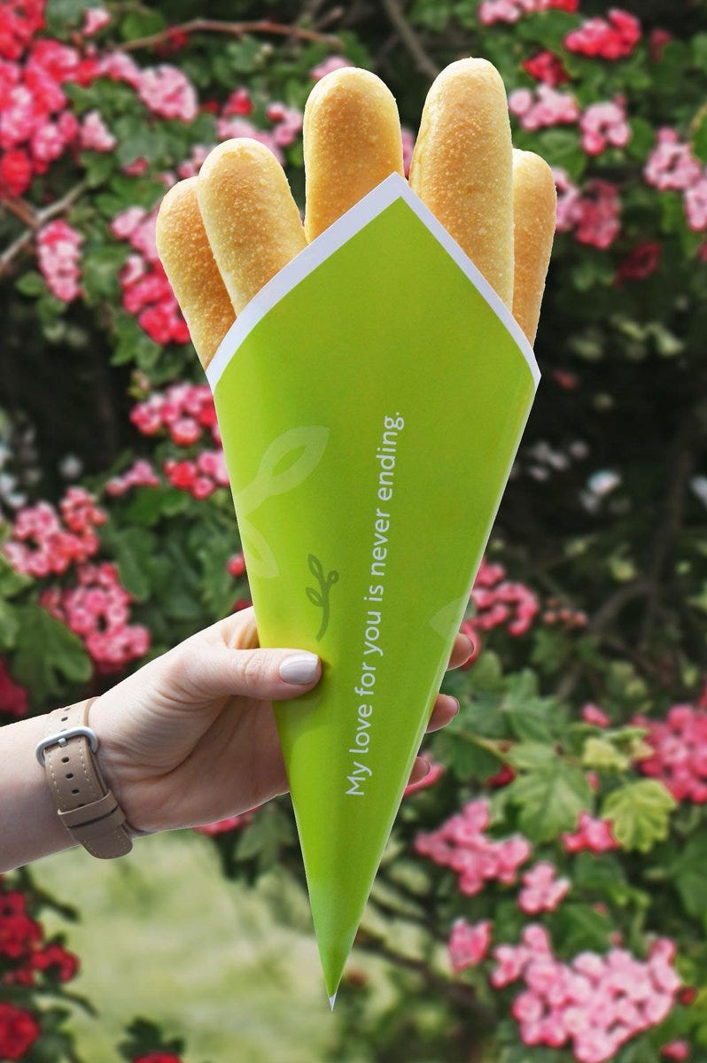 A Lovely Bouquet Of Breadsticks Olive Garden Offers Special Item