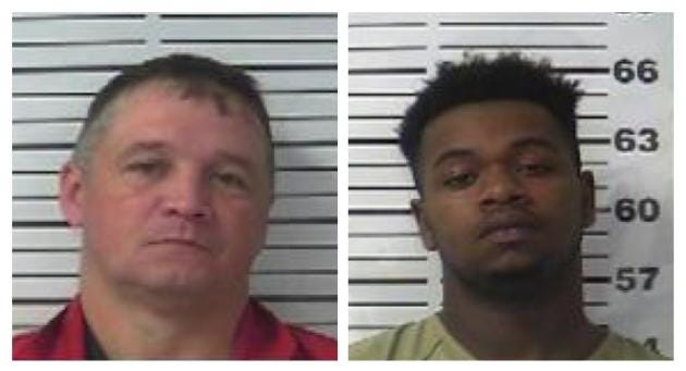 Stephen Taylor, 43, of Murfreesboro (left), and Gregory Barnes, 22, of Humboldt (right) are being held at Gibson County Jail on charges of conspiracy to commit first-degree murder after law enforcement foiled an alleged murder-for-hire plot.