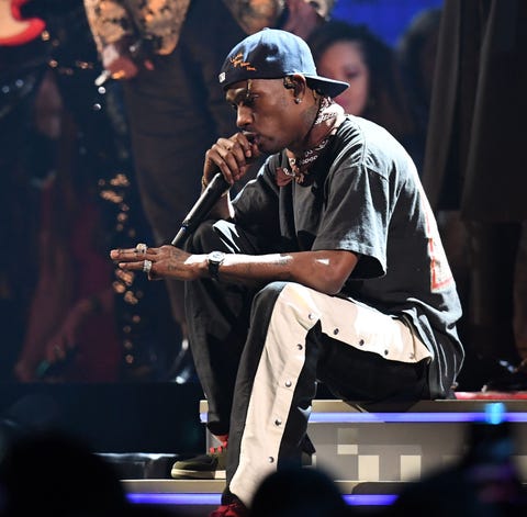 Travis Scott performs onstage during the 61st...