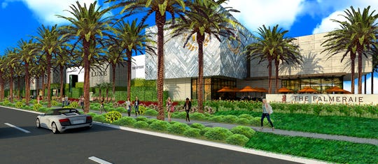 Rendering of the outside of the future retail portion of the Palmeraie master planned community