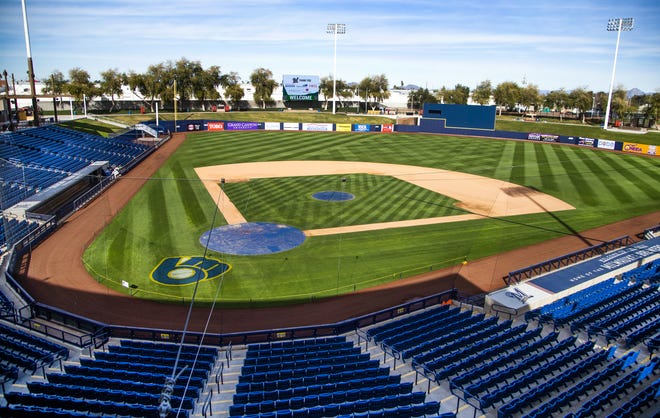 The Milwaukee Brewers held a ribbon-cutting and dedication ceremony at the team's new Spring Training complex, American Family Fields of Phoenix on Tuesday, Feb. 12, 2019.