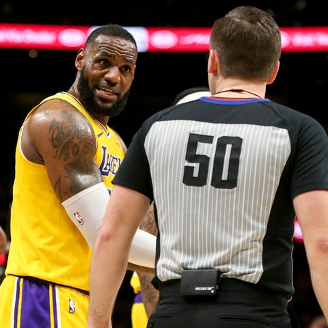 Lakers forward LeBron James had 28 points in the...