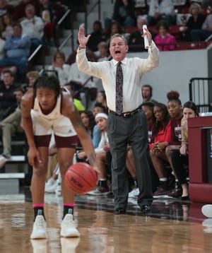 Mississippi State head coach Vic Schaefer's team suffered its second loss of the season against Missouri on Thursday night at Humphrey Coliseum.  Photo by Keith Warren