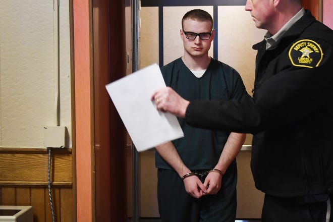Dylan Holler walks out of court at the Lincoln County Courthouse Friday, Feb. 15, in Canton. He was sentenced to 80 years in the penitentiary, with 40 suspended, for the shooting death of 17-year-old Riley Stonehouse in August 2017.