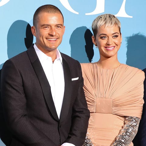 Orlando Bloom and Katy Perry pose upon their...