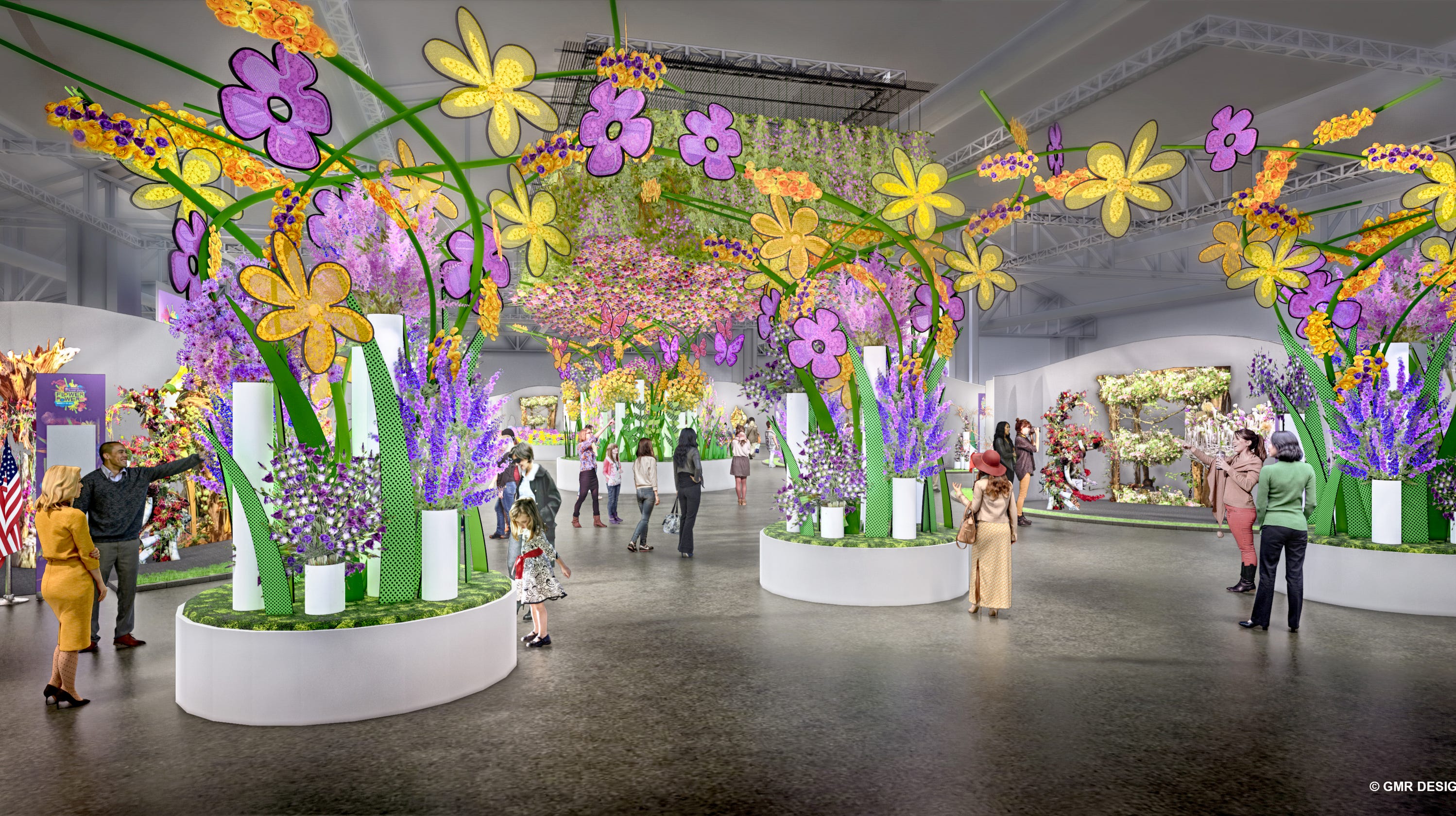  Pop  art  Woodstock era energize 2021 Philadelphia Flower  Show