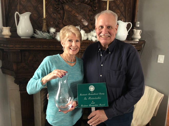 Sis and Jack Winterhalter with the awards they received from the Cincinnati Horticultural Society.
