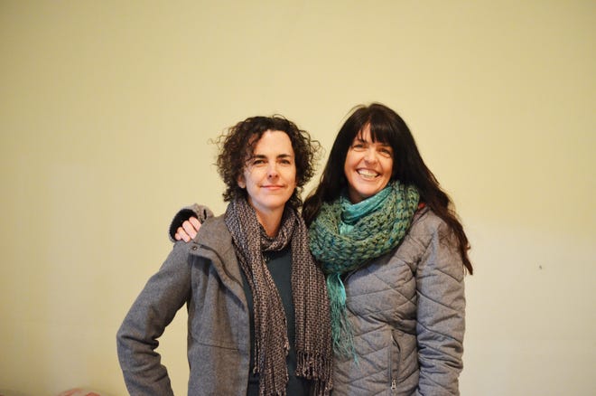 Sisters Kelly Ballard and Leslie Patterson prepare to open Whitewater Music Hall in May. There will be frequent live music and visual art displays alongside locally brewed beer and coffee.