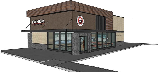 A rendering shows what a proposed Panda Express restaurant and drive-thru would look like. Pending final approvals from Hartland Township officials, it would be built off M-59 near the new Emagine Hartland movie theater.