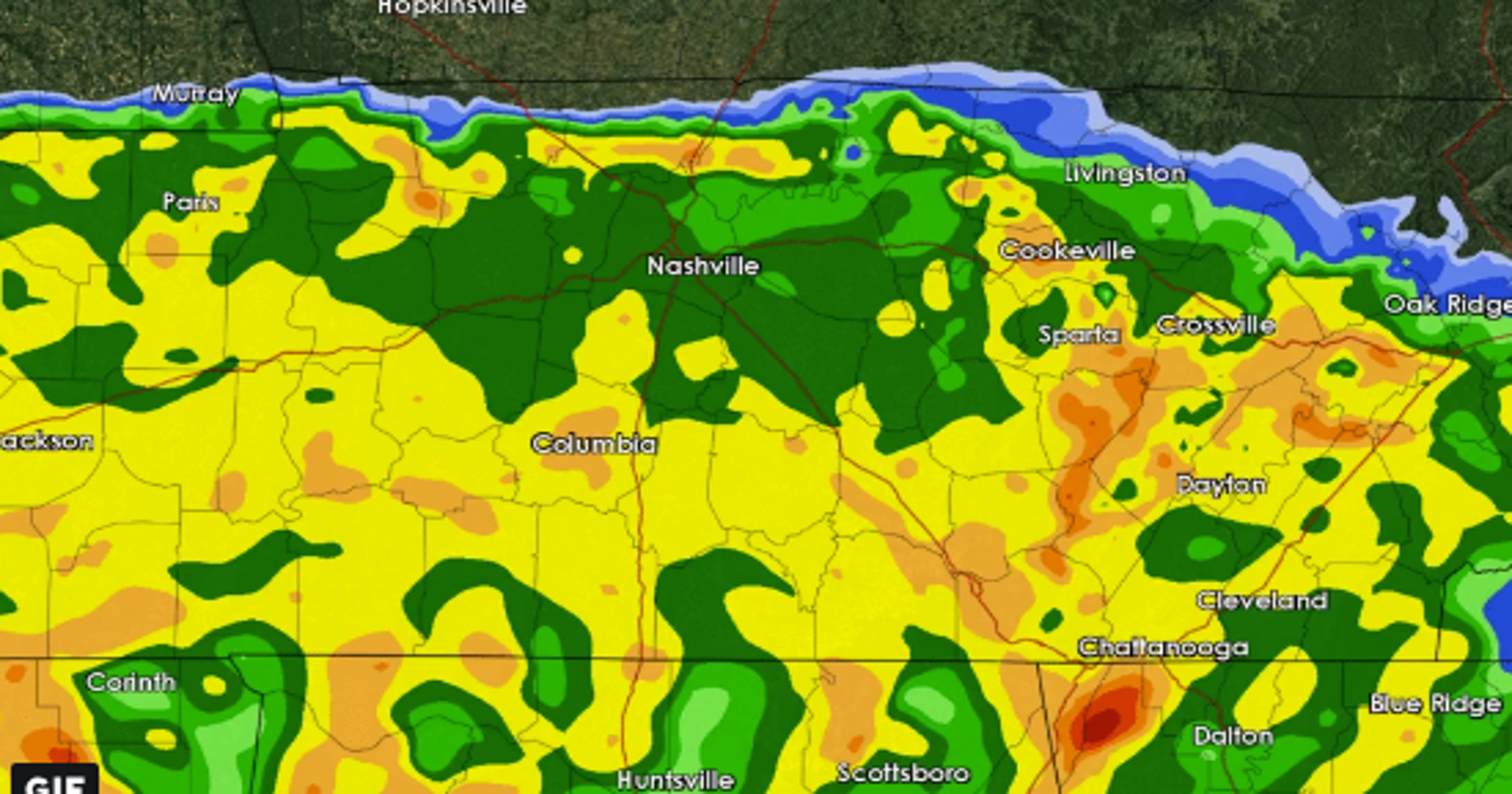 Nashville weather Heavy rain starts across Middle Tennessee