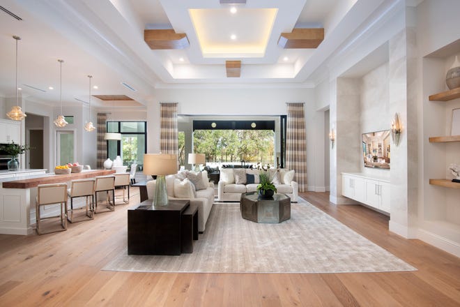 Glendale model, by Stock Custom Homes, features furnishings and design by Soco Interiors.