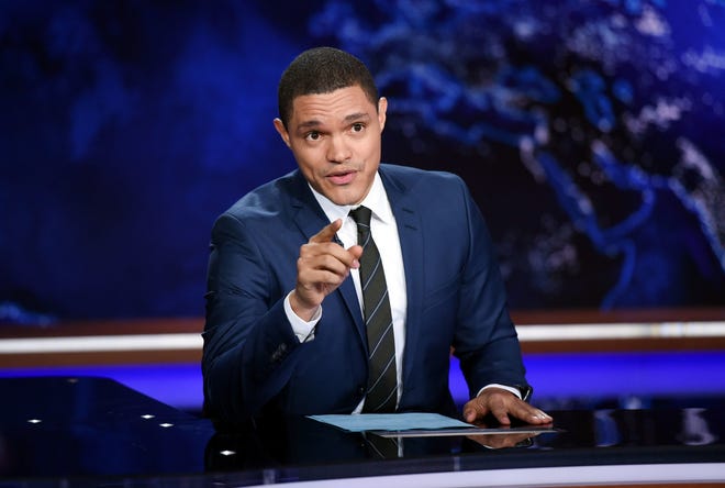 Trevor Noah works on the set of 'The Daily Show' on Sept. 29, 2015 in New York.