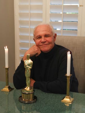 Michael Childers with the Oscar won by his late partner John Schlesinger who directed "Midnight Cowboy," February 11, 2019.