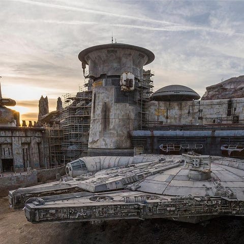 The Millennium Falcon is parked inside Star Wars:...