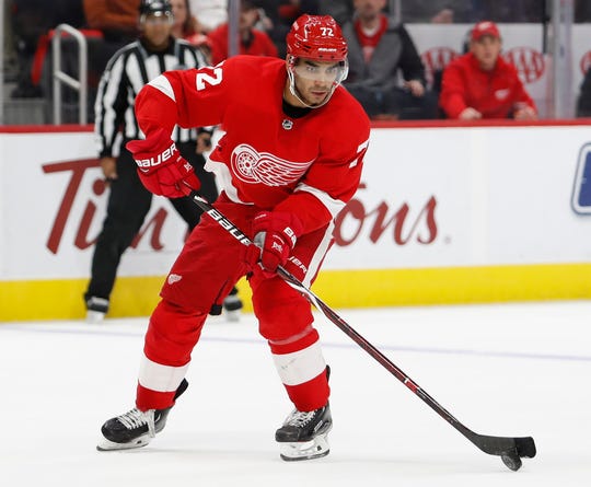 With Gustav Nyquist traded, the Red Wings are redistributing lines and plan to use Andreas Athanasiou in the center for the rest of the season.