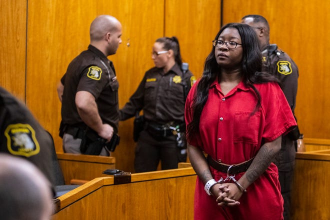Kemia Hassel, 22, appears for a preliminary exam on a charge of first-degree premeditated murder at the Berrien County Courthouse in St. Joseph, Michigan on Wednesday, Feb. 20, 2019.