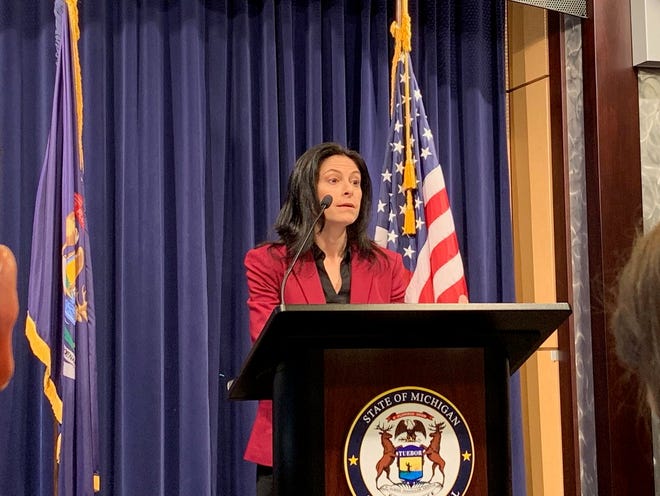 Michigan Attorney General Dana Nessel speaks during a news conference in February 2019.