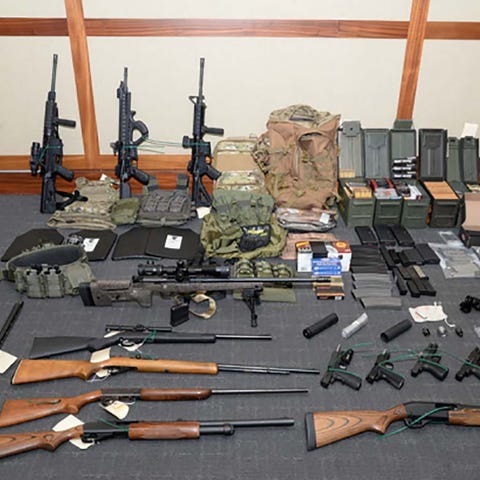 Weapons seized at the Silver Spring, Maryland,...