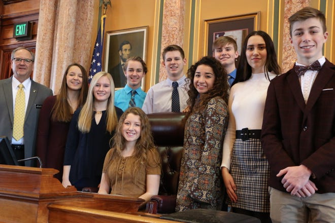 State Rep. John Landon, R-Ankeny, welcomed the Ankeny Mayor’s Youth Council to the Iowa House of Representatives last week. The group was visiting the Capitol to meet with elected officials.