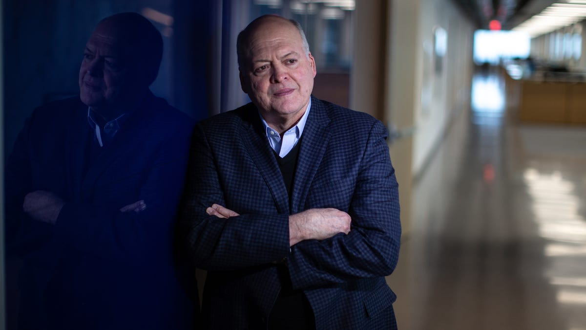 Ford Motor Company CEO Jim Hackett poses for a photo in the Henry Ford II World Center in Dearborn on Wednesday, February 20, 2019.