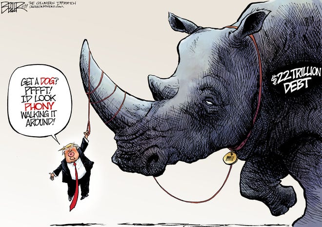 trump's dog as rhino debt