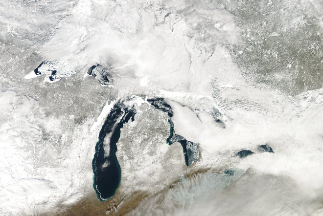 Feb. 23 conditions on the Great Lakes.