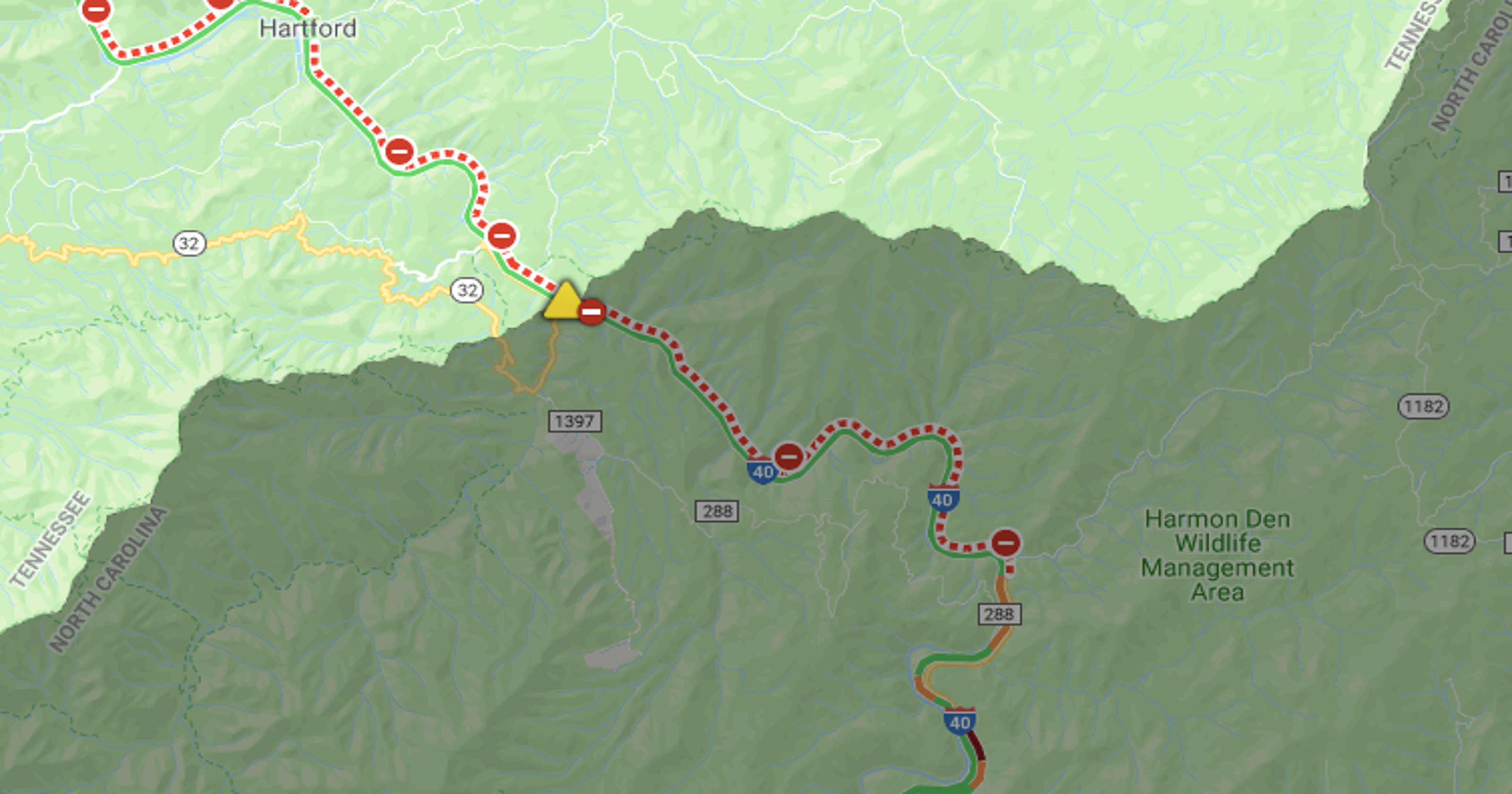 I-40 closed at NC state line due to landslide