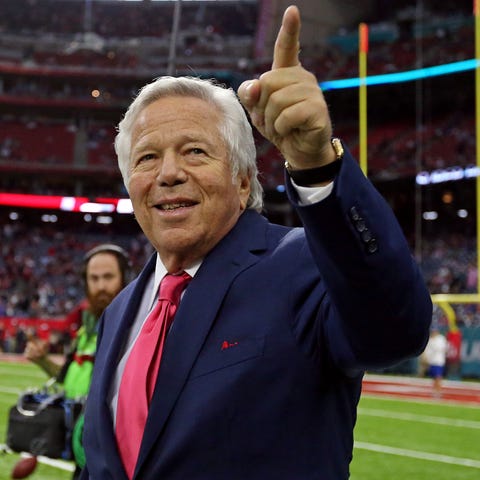 New England owner Robert Kraft before Super Bowl...
