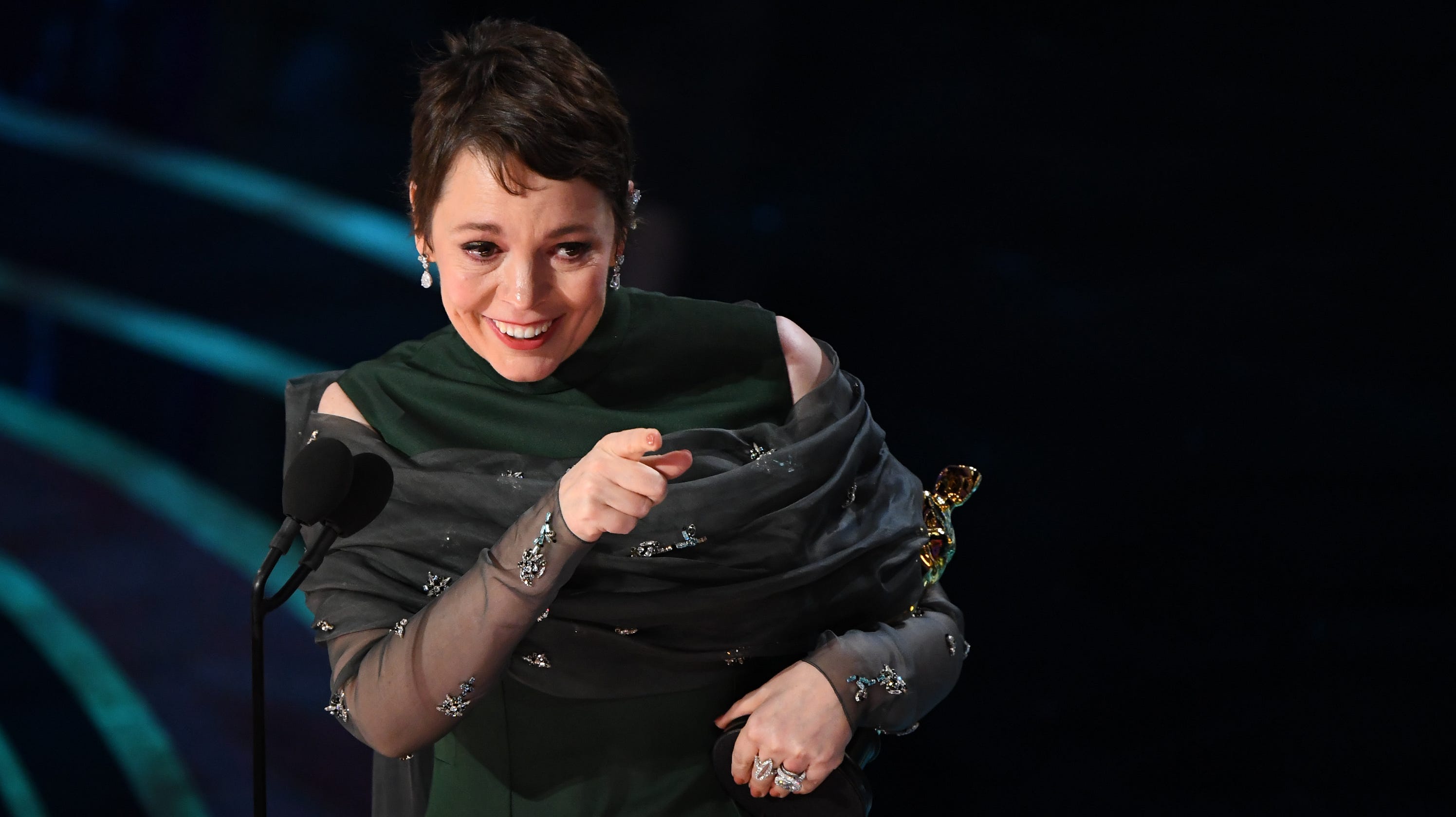 Image result for olivia colman oscars speech