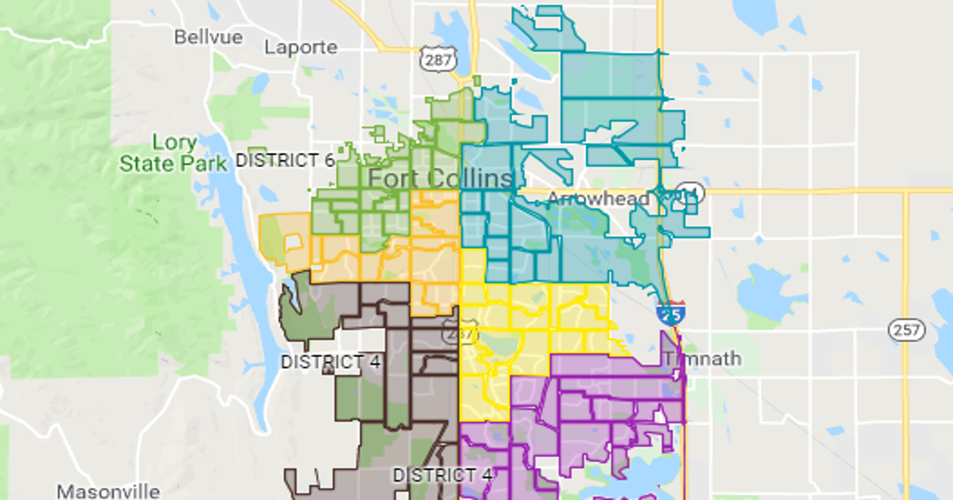Fort Collins Area Zip Code Map United States Map