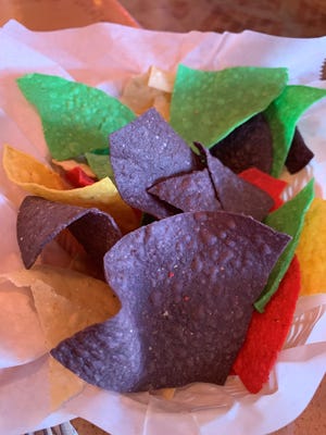 Complimentray multi-colored corn chips from Señor Tequila's Fine Mexican Grill in Golden Gate.