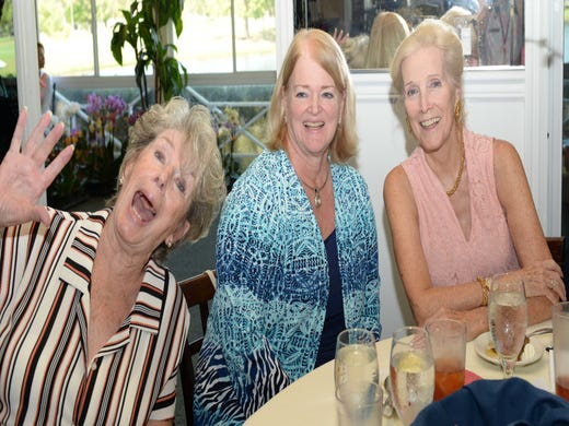 Doris Crum, left, Sharon Daniel and Brenda Ayer at the St. Lucie West Garden Club luncheon and fashion show.