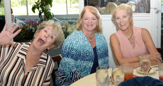 Doris Crum, left, Sharon Daniel and Brenda Ayer at the St. Lucie West Garden Club luncheon and fashion show.