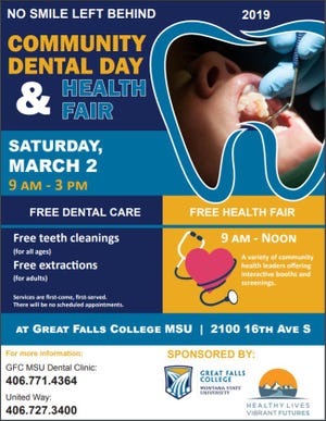 The Community Dental Day and Health Fair is free and open to the public 
 and services are first-come, first-serve.